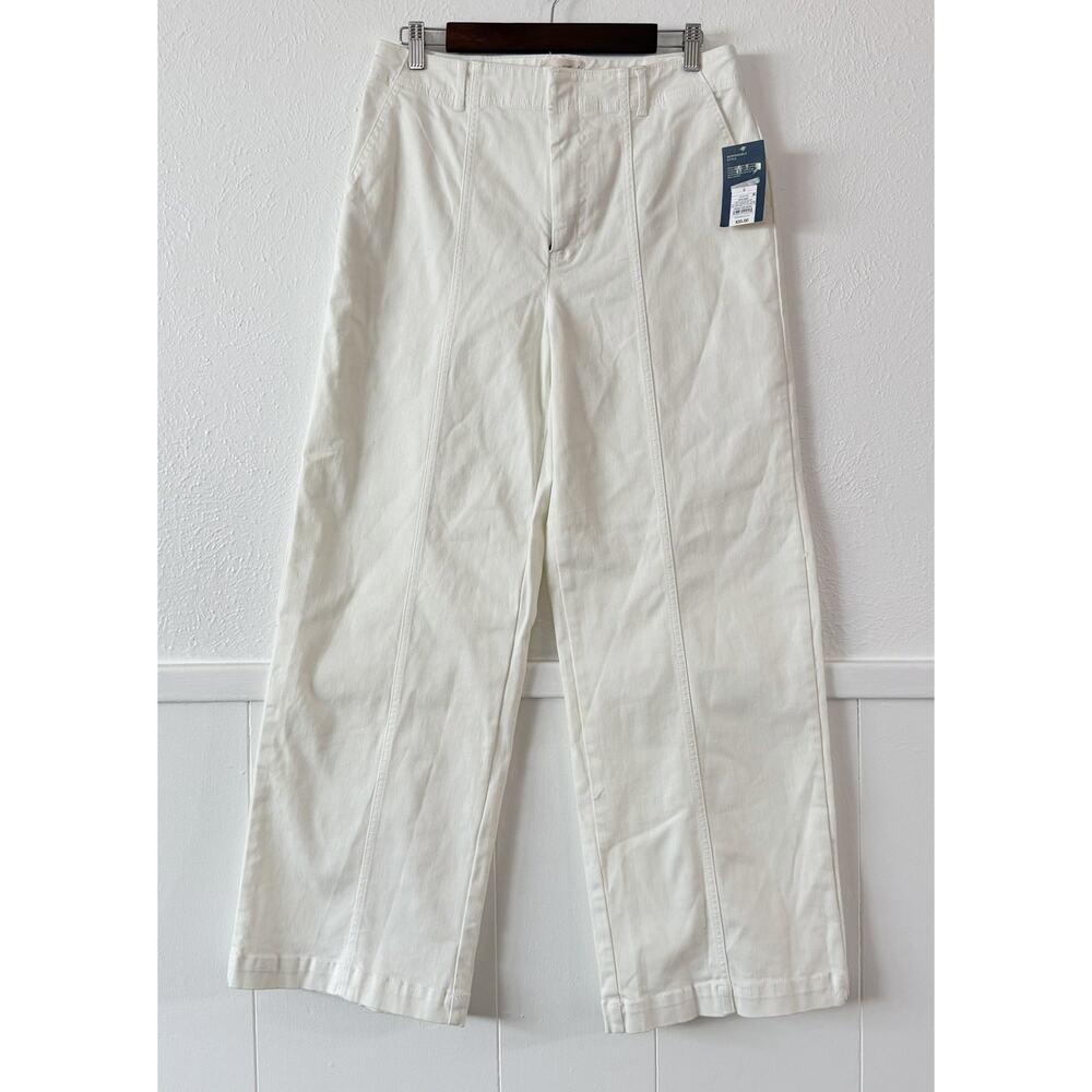 Universal Thread 8 Wide Leg Cropped Stretch Pants NWT Ivory High Rise
